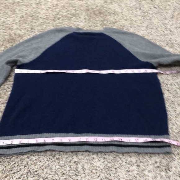 Mills Supply Wool Sweater Size Large Gray Blue Colorblock - Picture 4 of 8